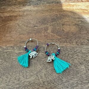 Yogic vibes earrings with silver elephants